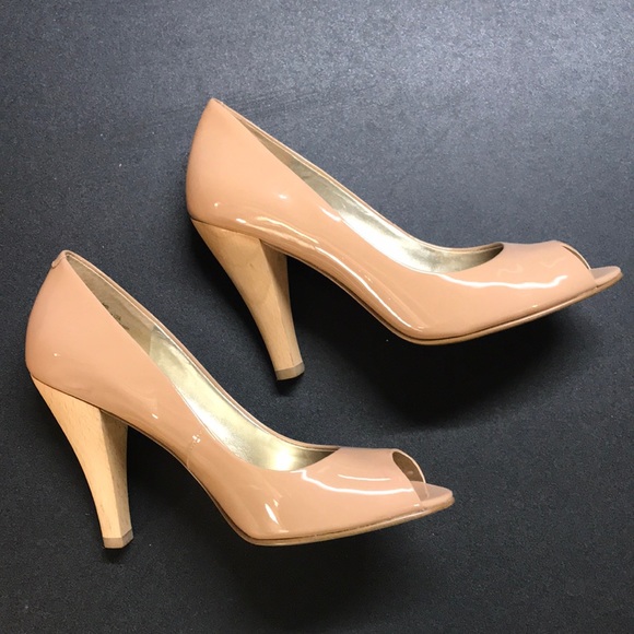 Nine West Nude Peep Toe Pumps - Picture 4 of 6